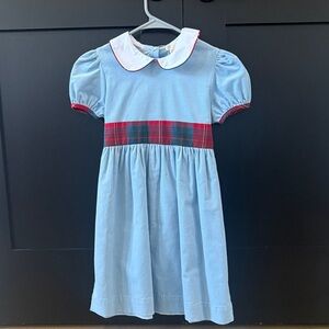 The Beaufort Bonnet Company Light Blue Dress with Red Plaid